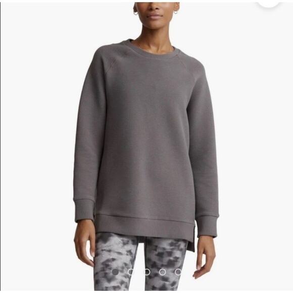 Varley Tops - Varley Manning Raglan Pullover Sweatshirt Gray Side Zips Long Sleeve Size Medium